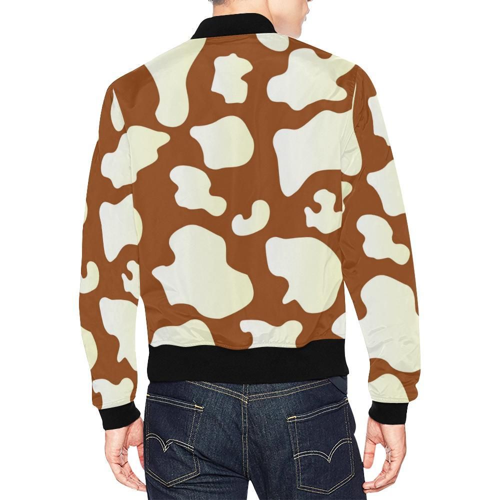 Cow-Brown-Pattern-Print-Mens-Bomber-Jacket-2