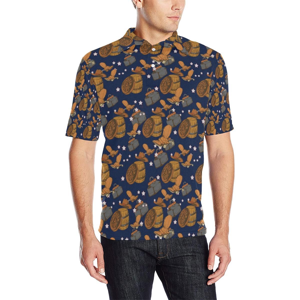 Cowboy Pattern Print Design 03 Men Polo Shirt Cowboy Pattern Print Design 03 Men Polo Shirt