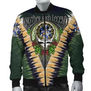 Coyne or O'Coyne Ireland Bomber Jacket - GD Irish Legend Shamrock V Tie-Dye A7