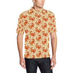 Crab Pattern Print Design 01 Men Polo Shirt