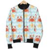 Crab Starfish Pattern Print Women Casual Bomber Jacket