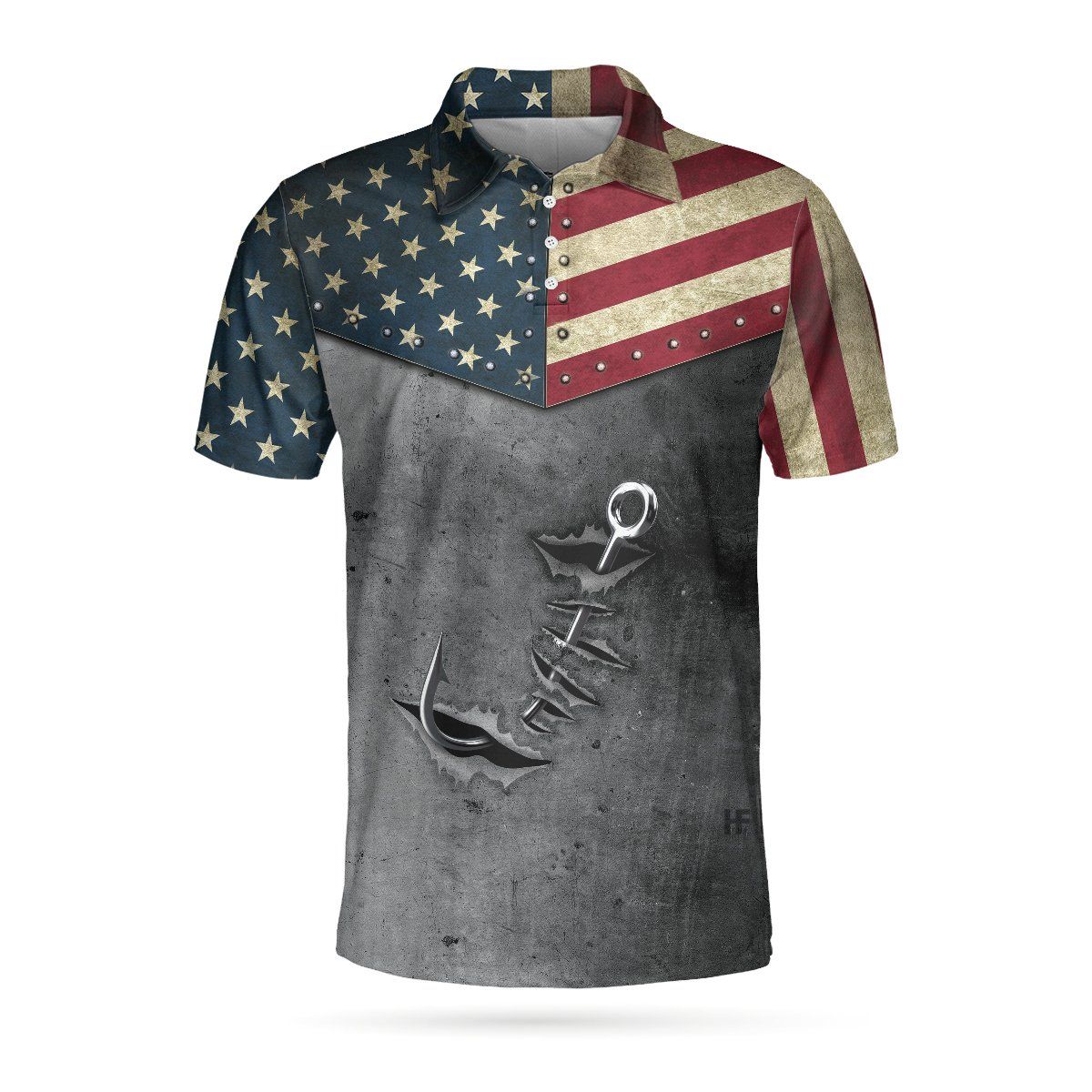 Crack Fishing American Flag 3D All Over Printed Polo Shirt Crack Fishing American Flag 3D All Over Printed Polo Shirt