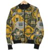 Craft Beer Pattern Print Women Casual Bomber Jacket