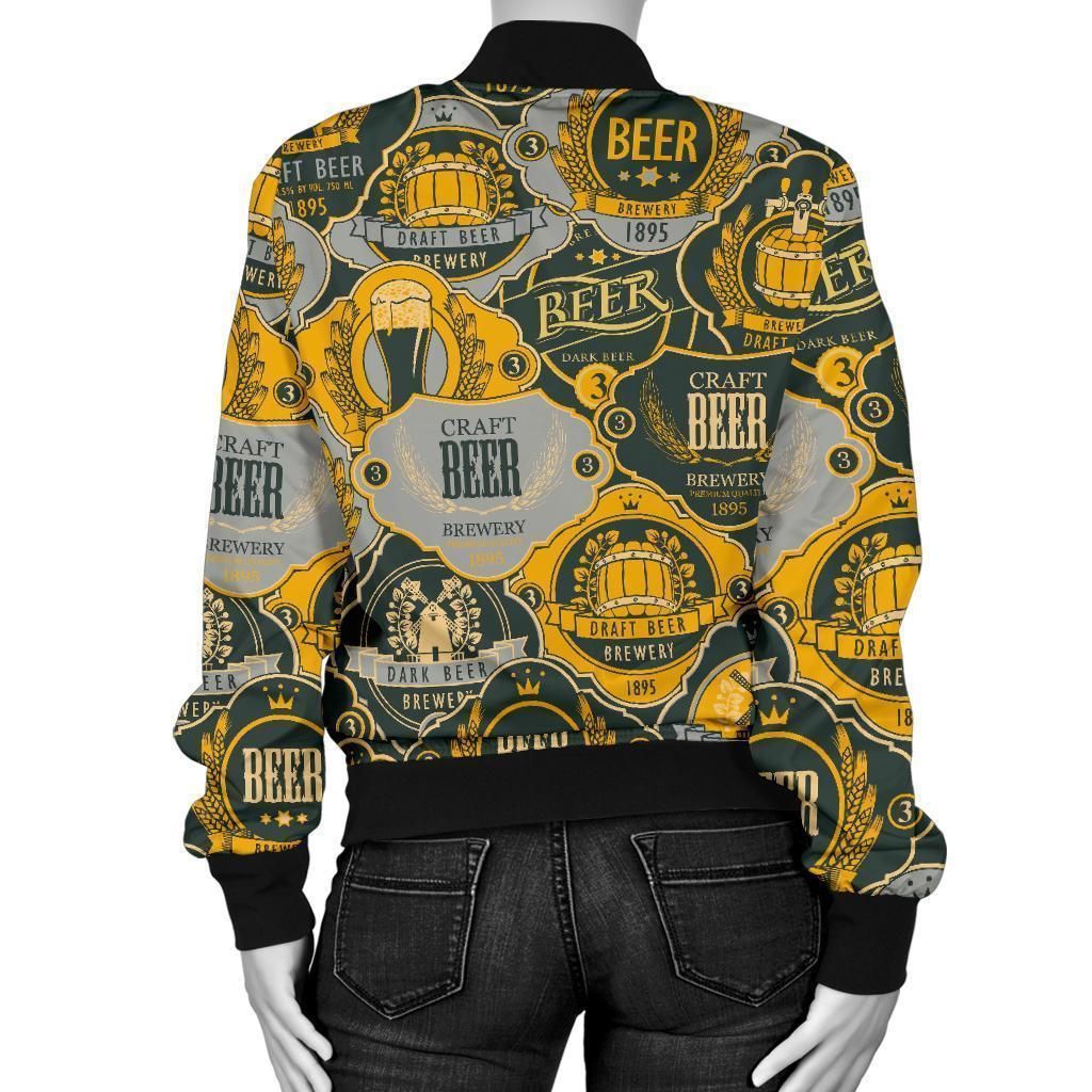 Craft-Beer-Pattern-Print-Women-Casual-Bomber-Jacket-2
