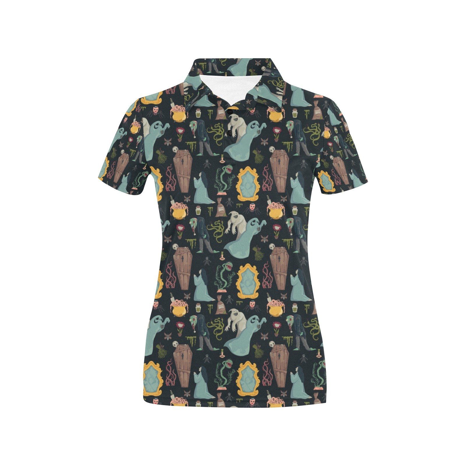 Creepy Print Design Lks303 Women'S Polo Shirt Creepy Print Design Lks303 Women'S Polo Shirt