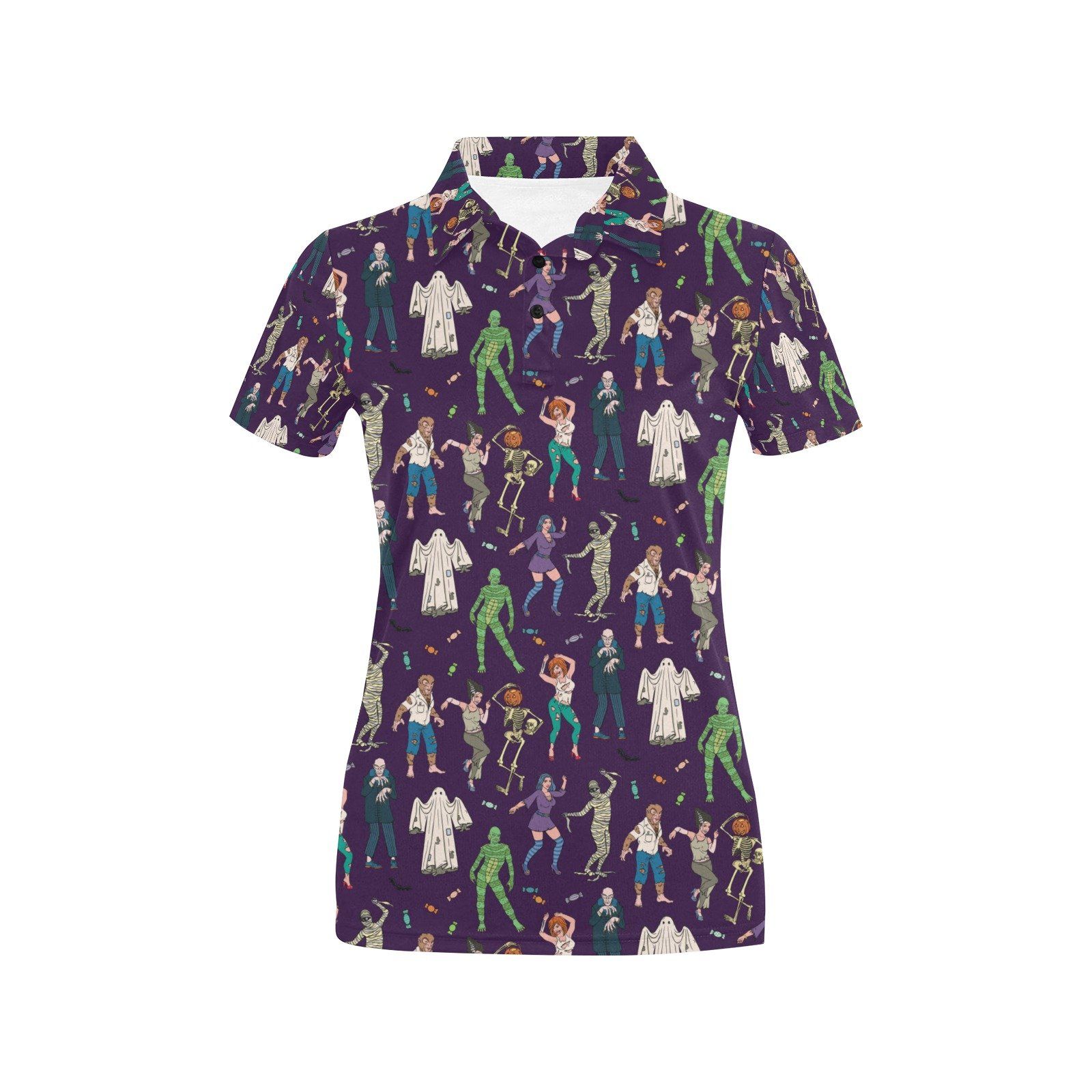 Creepy Zombie Print Design Lks302 Women'S Polo Shirt Creepy Zombie Print Design Lks302 Women'S Polo Shirt