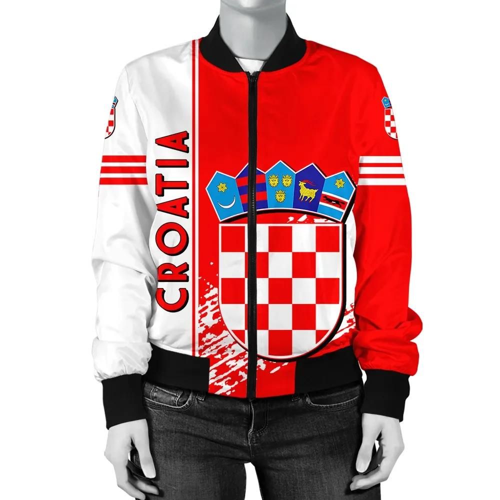Croatia Coat Of Arms Women Bomber Jacket Quarter Style J71 Bomber Jacket Croatia Coat Of Arms Women Bomber Jacket Quarter Style J71 Bomber Jacket