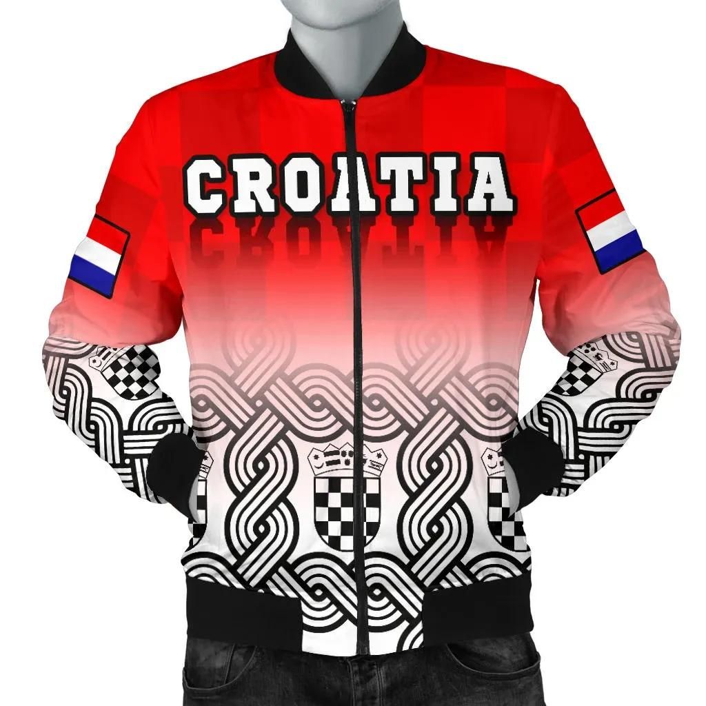 Croatia Men's Bomber Jacket - Croatian Wattle Coat Of Arms - BN18 Bomber Jacket Croatia Men's Bomber Jacket - Croatian Wattle Coat Of Arms - BN18 Bomber Jacket
