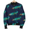 Crocodile Pattern Print Women Casual Bomber Jacket