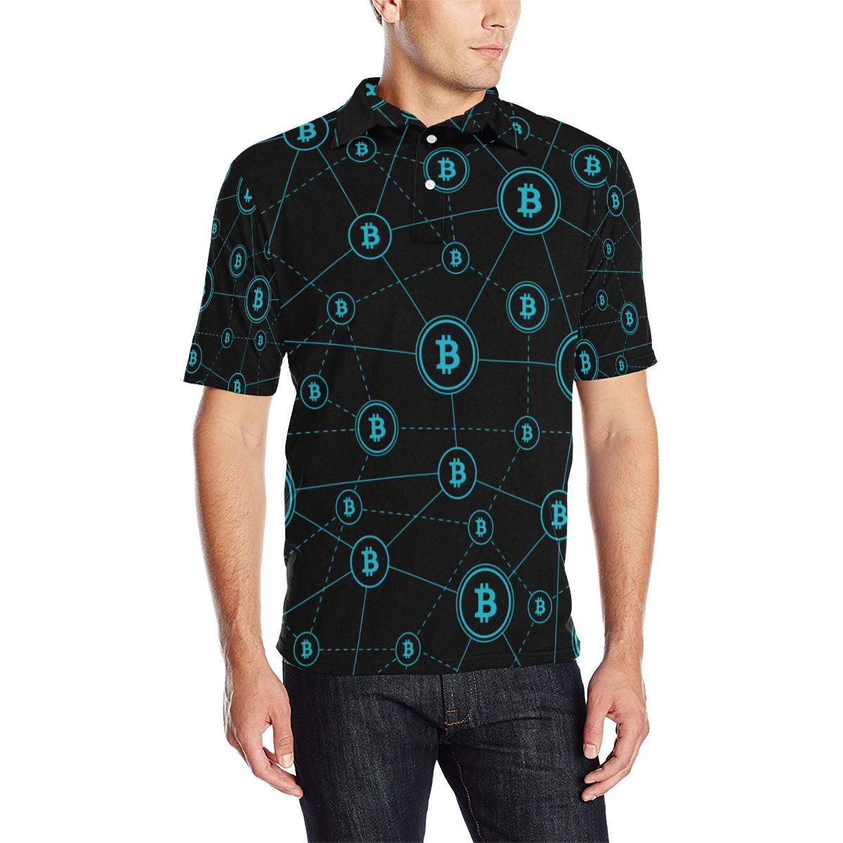 Cryptocurrency Pattern Print Design 01 Men Polo Shirt Cryptocurrency Pattern Print Design 01 Men Polo Shirt