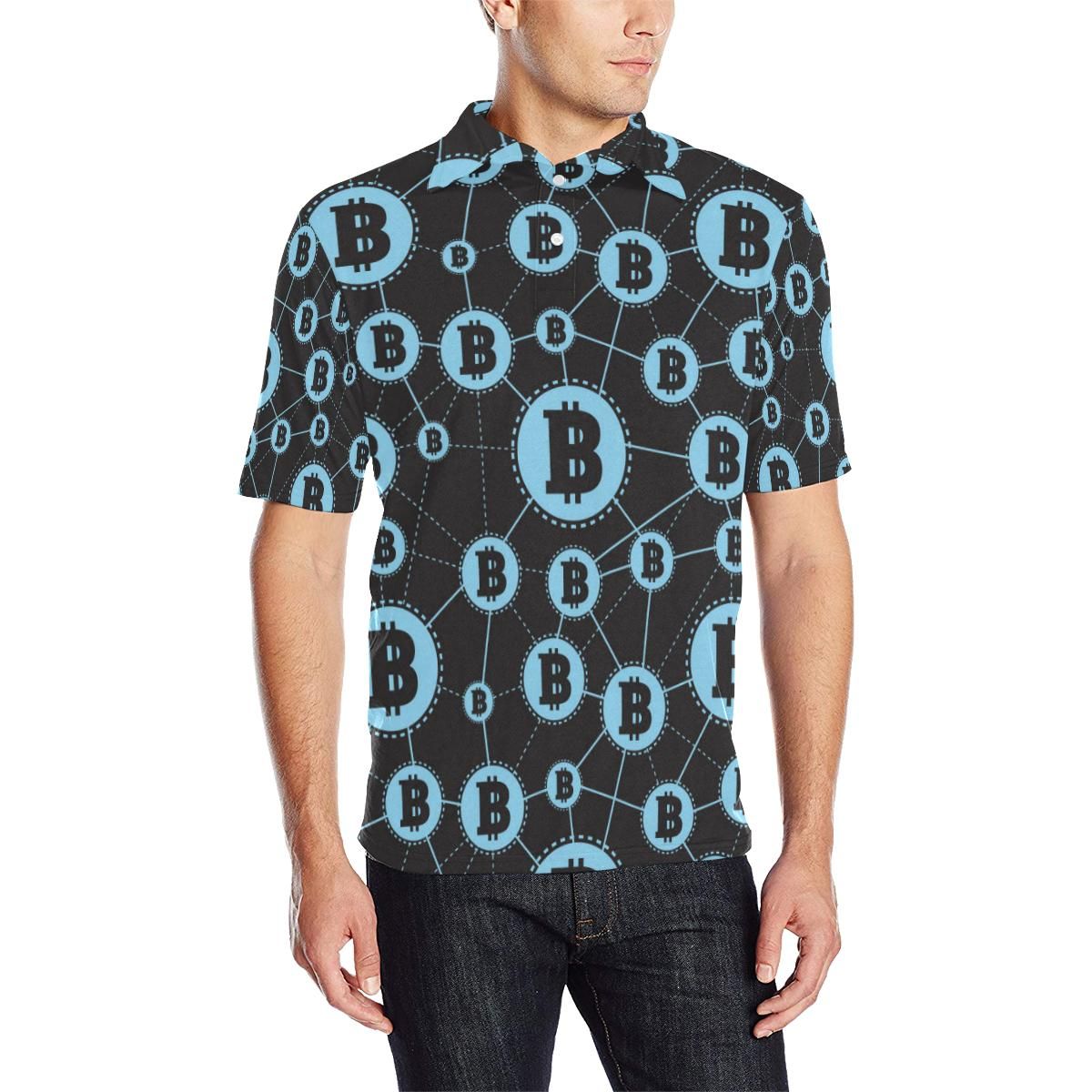 Cryptocurrency Pattern Print Design 02 Men Polo Shirt Cryptocurrency Pattern Print Design 02 Men Polo Shirt