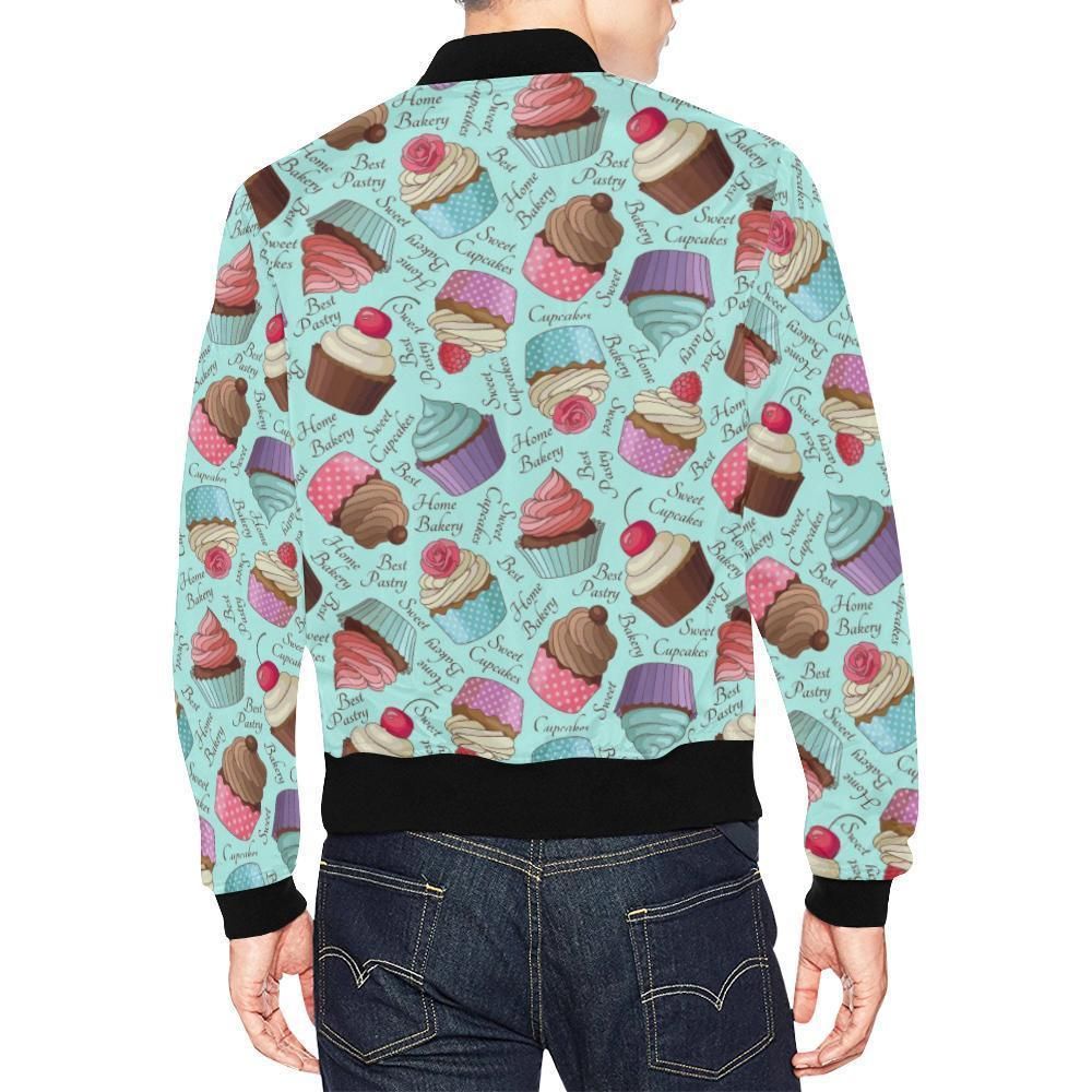 Cupcake-Blue-Pattern-Print-Mens-Bomber-Jacket-2