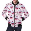 Cupcake Cherry Pattern Print Mens Bomber Jacket