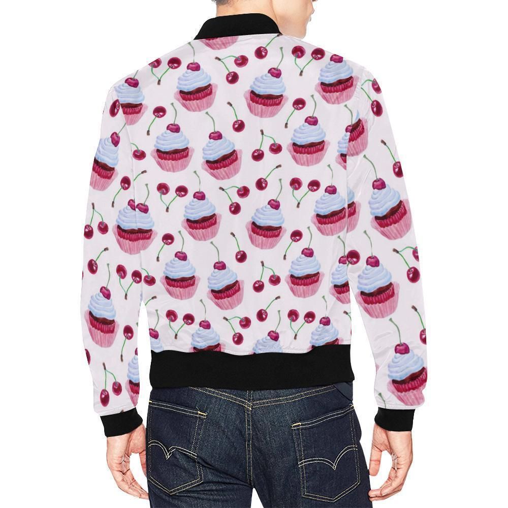 Cupcake-Cherry-Pattern-Print-Mens-Bomber-Jacket-2