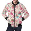 Cupcake Dessert Pattern Print Mens Bomber Jacket