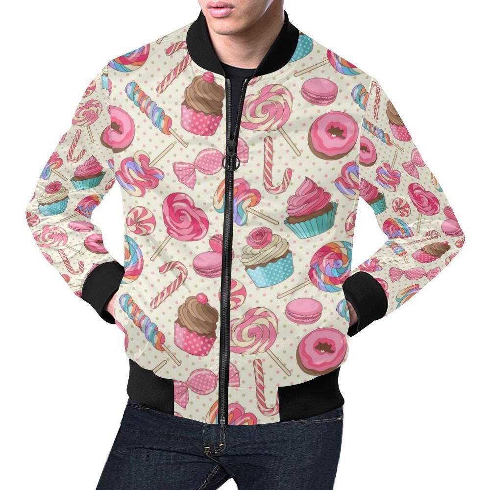 Cupcake Dessert Pattern Print Mens Bomber Jacket Cupcake Dessert Pattern Print Mens Bomber Jacket