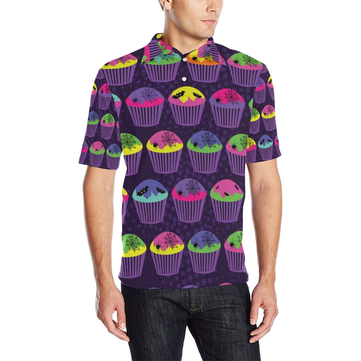 Cupcake Halloween Men Polo Shirt Cupcake Halloween Men Polo Shirt