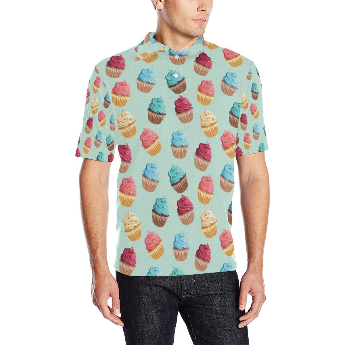 Cupcake Pattern Print Design 01 Men Polo Shirt Cupcake Pattern Print Design 01 Men Polo Shirt
