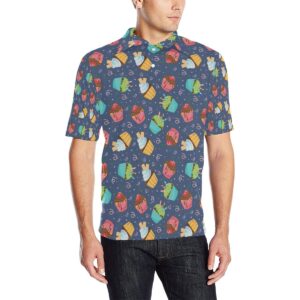 Cupcake Pattern Print Design 02 Men Polo Shirt