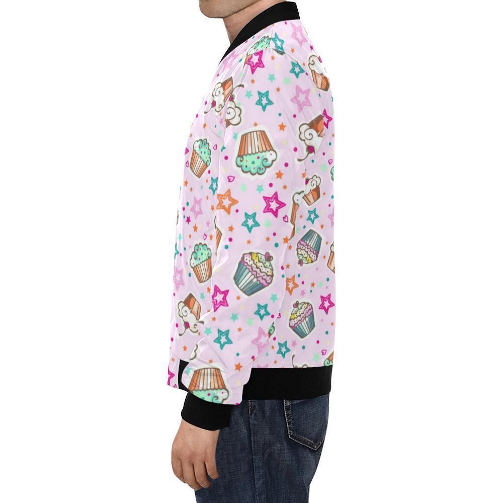 Cupcake-Pattern-Print-Mens-Bomber-Jacket-1