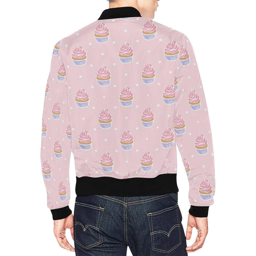 Cupcake-Polka-Dot-Pattern-Print-Mens-Bomber-Jacket-2
