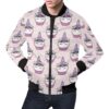 Cupcake Unicorn Pattern Print Mens Bomber Jacket