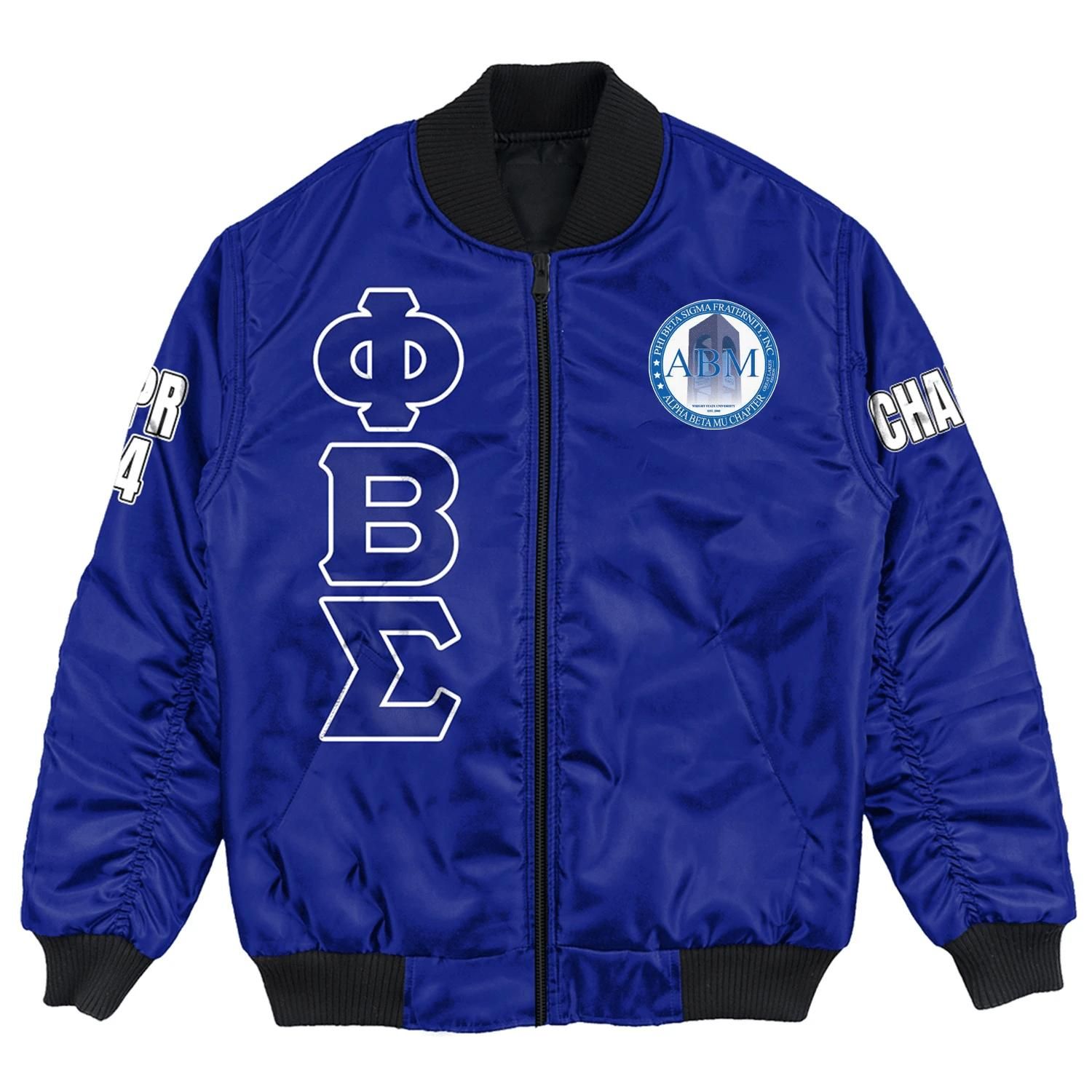 (Custom) Africa Zone Jacket - Alpha Beta Mu Chapter Bomber Jackets A31 Bomber Jacket (Custom) Africa Zone Jacket - Alpha Beta Mu Chapter Bomber Jackets A31 Bomber Jacket