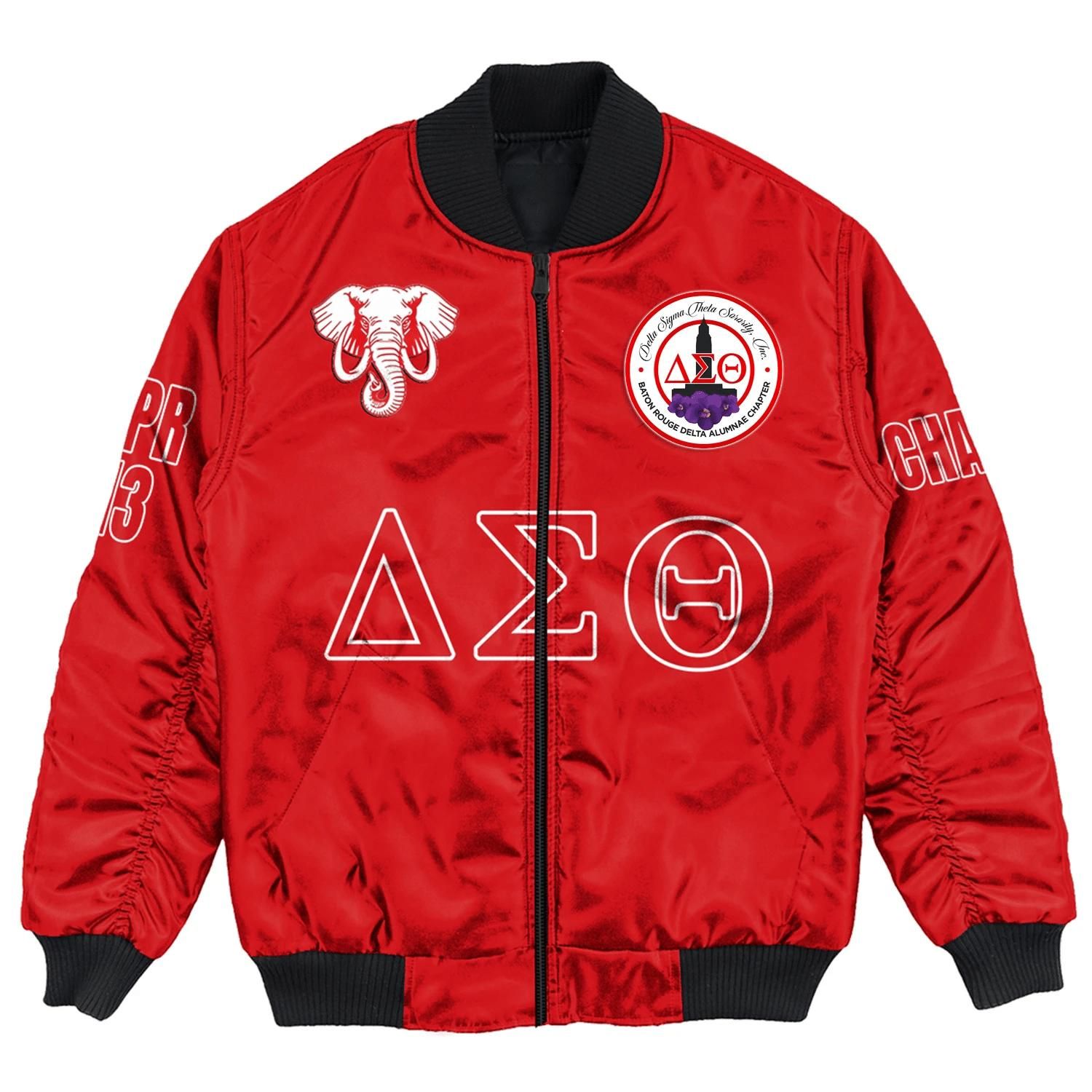 (Custom) Africa Zone Jacket - Baton Rouge Delta Alumnae Chapter Bomber Jackets A31 Bomber Jacket (Custom) Africa Zone Jacket - Baton Rouge Delta Alumnae Chapter Bomber Jackets A31 Bomber Jacket