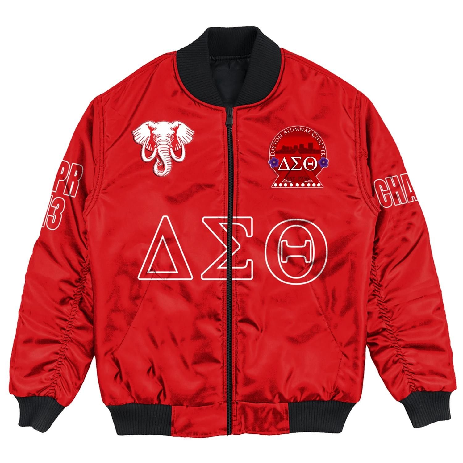 (Custom) Africa Zone Jacket - Dayton Alumnae Chapter Bomber Jackets A31 Bomber Jacket (Custom) Africa Zone Jacket - Dayton Alumnae Chapter Bomber Jackets A31 Bomber Jacket