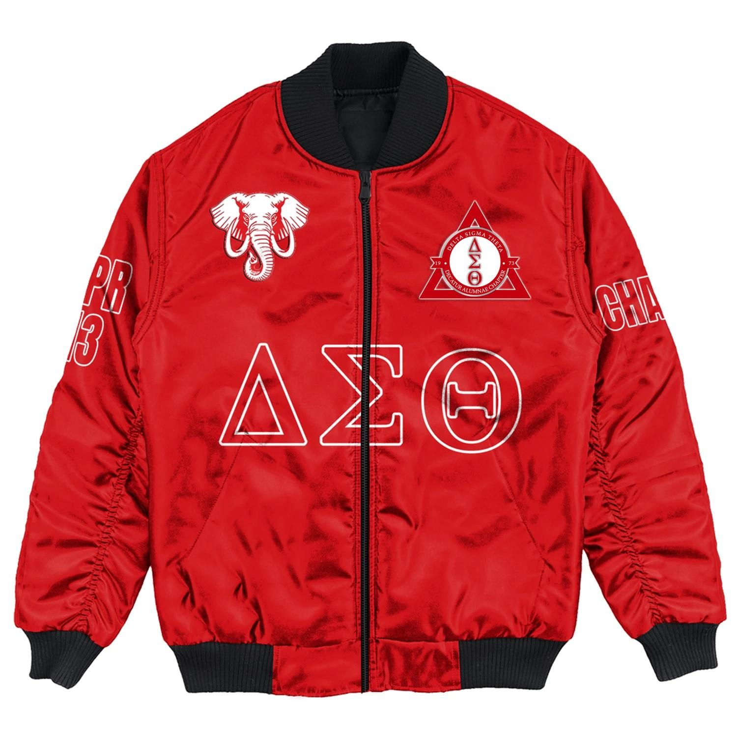 (Custom) Africa Zone Jacket - Decatur Alumnae Chapter Bomber Jackets A31 Bomber Jacket (Custom) Africa Zone Jacket - Decatur Alumnae Chapter Bomber Jackets A31 Bomber Jacket
