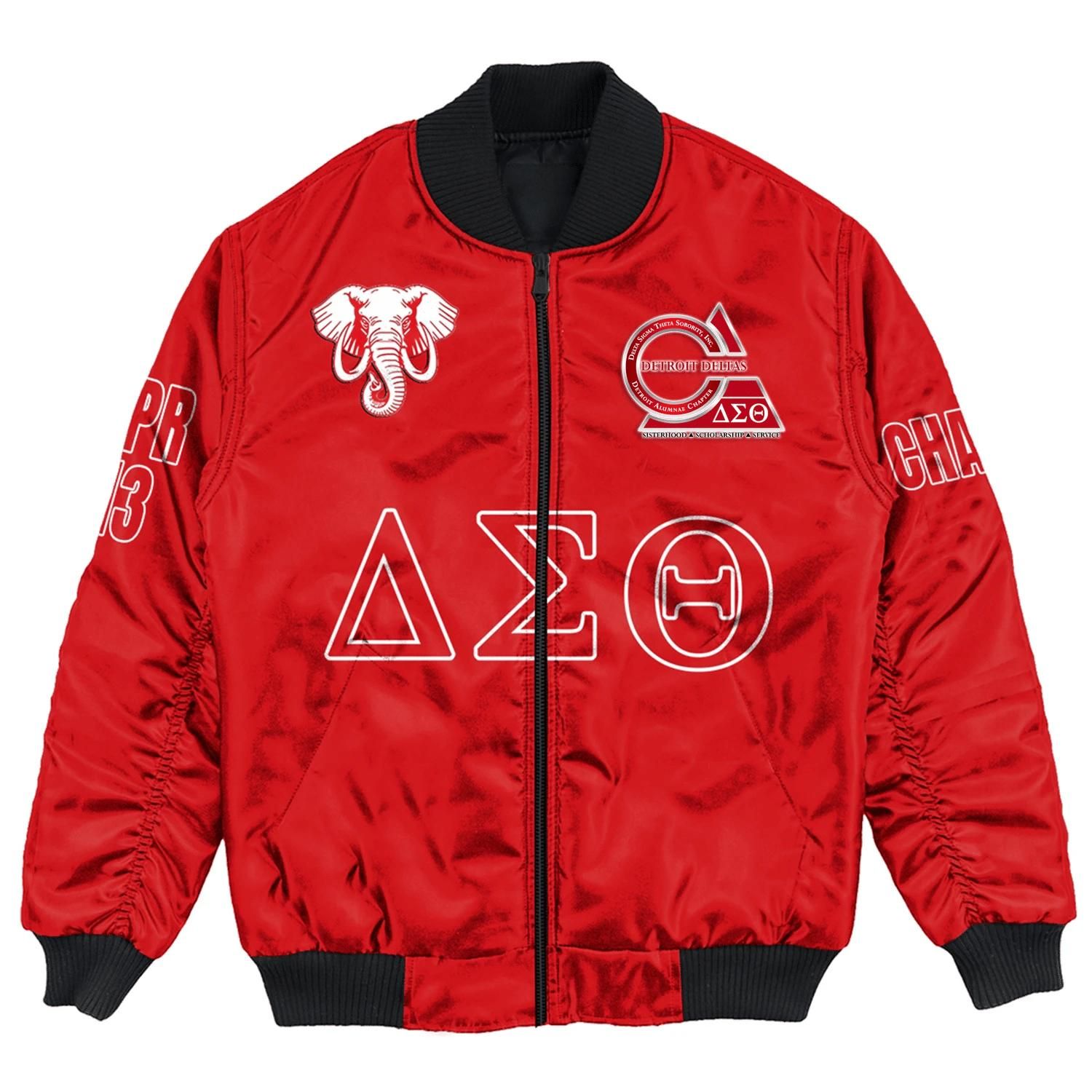 (Custom) Africa Zone Jacket - Detroit Alumnae Chapter Bomber Jackets A31 Bomber Jacket (Custom) Africa Zone Jacket - Detroit Alumnae Chapter Bomber Jackets A31 Bomber Jacket