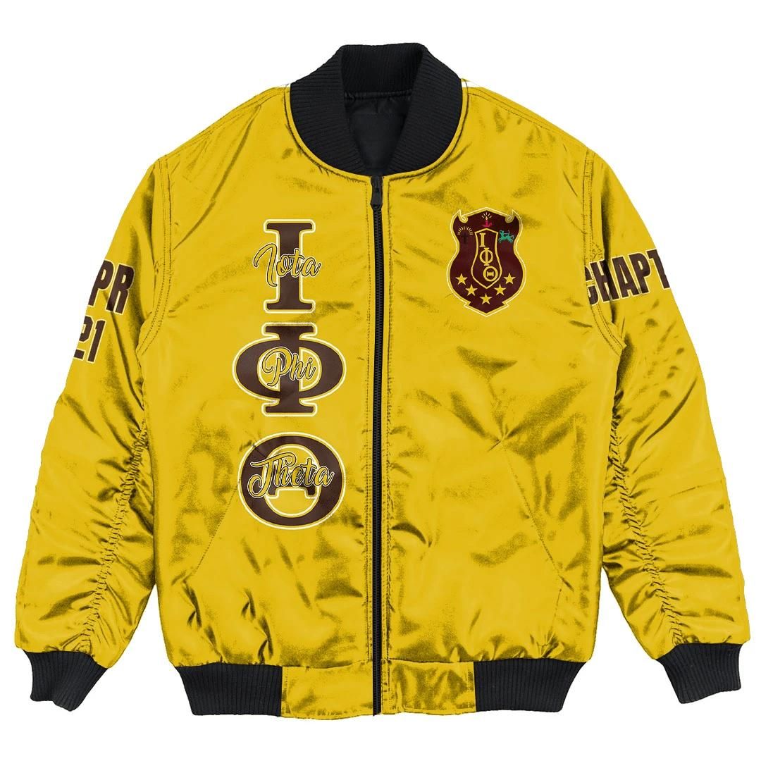 (Custom) Africa Zone Jacket - Iota Phi Theta (Gold) Bomber Jackets A31 Bomber Jacket (Custom) Africa Zone Jacket - Iota Phi Theta (Gold) Bomber Jackets A31 Bomber Jacket