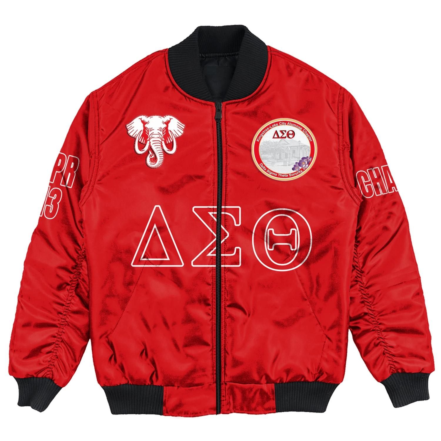 (Custom) Africa Zone Jacket - Kingstree-Lake City Alumnae Chapter Bomber Jackets A31 Bomber Jacket (Custom) Africa Zone Jacket - Kingstree-Lake City Alumnae Chapter Bomber Jackets A31 Bomber Jacket