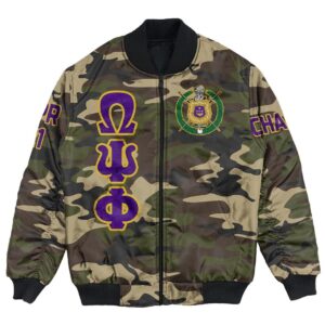 (Custom) Africa Zone Jacket - Omega Psi Phi Camouflage Bomber Jackets A31 Bomber Jacket