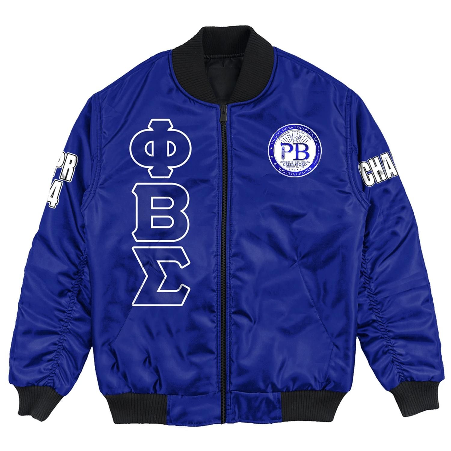 (Custom) Africa Zone Jacket - Rho Beta Chapter Bomber Jackets A31 Bomber Jacket (Custom) Africa Zone Jacket - Rho Beta Chapter Bomber Jackets A31 Bomber Jacket