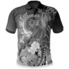 [Custom] Chuuk Polo Shirt - Humpback Whale with Tropical Flowers (White)- BN18