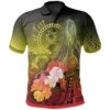 [Custom] Chuuk Polo Shirt - Humpback Whale with Tropical Flowers (Yellow)- BN18