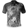 [Custom] Fsm Polo Shirt - Humpback Whale with Tropical Flowers (White) - BN18