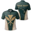 (Custom) Hawaii Kanaka Map Polo Shirt - James Style - Green - AH - J6