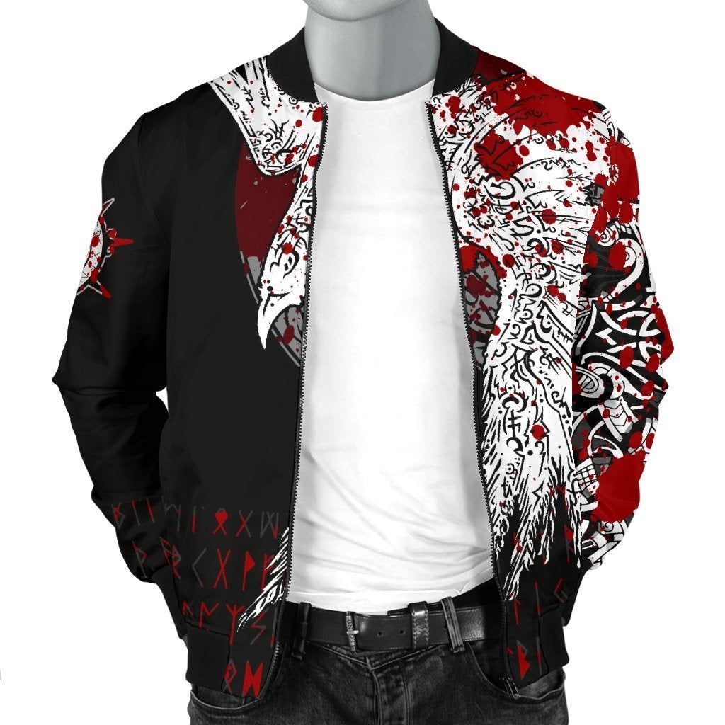 Custom-Mens-Bomber-Jacket-Mystical-Raven-Tattoo-Blood-A31-Bomber-Jacket-2