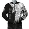 Custom Men's Bomber Jacket Mystical Raven Tattoo Special A31 Bomber Jacket