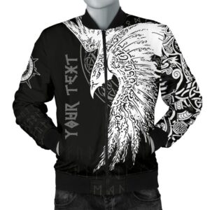 Custom Men's Bomber Jacket Mystical Raven Tattoo Special A31 Bomber Jacket