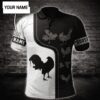 Custom Name B&W Rooster Polo Shirt