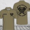 Custom Name Us Navy Rescue Swimmer Skull Olive Polo Shirt