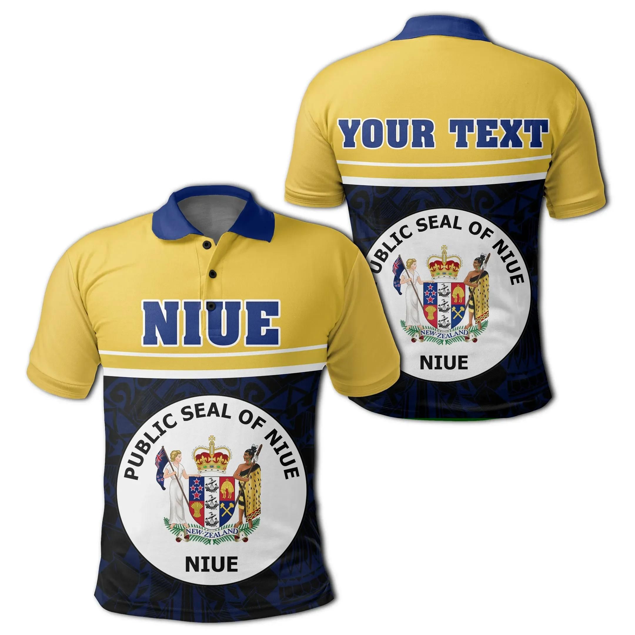 (Custom) Niue Coat Of Arms Polo Shirt - Dat Style - JD (Custom) Niue Coat Of Arms Polo Shirt - Dat Style - JD