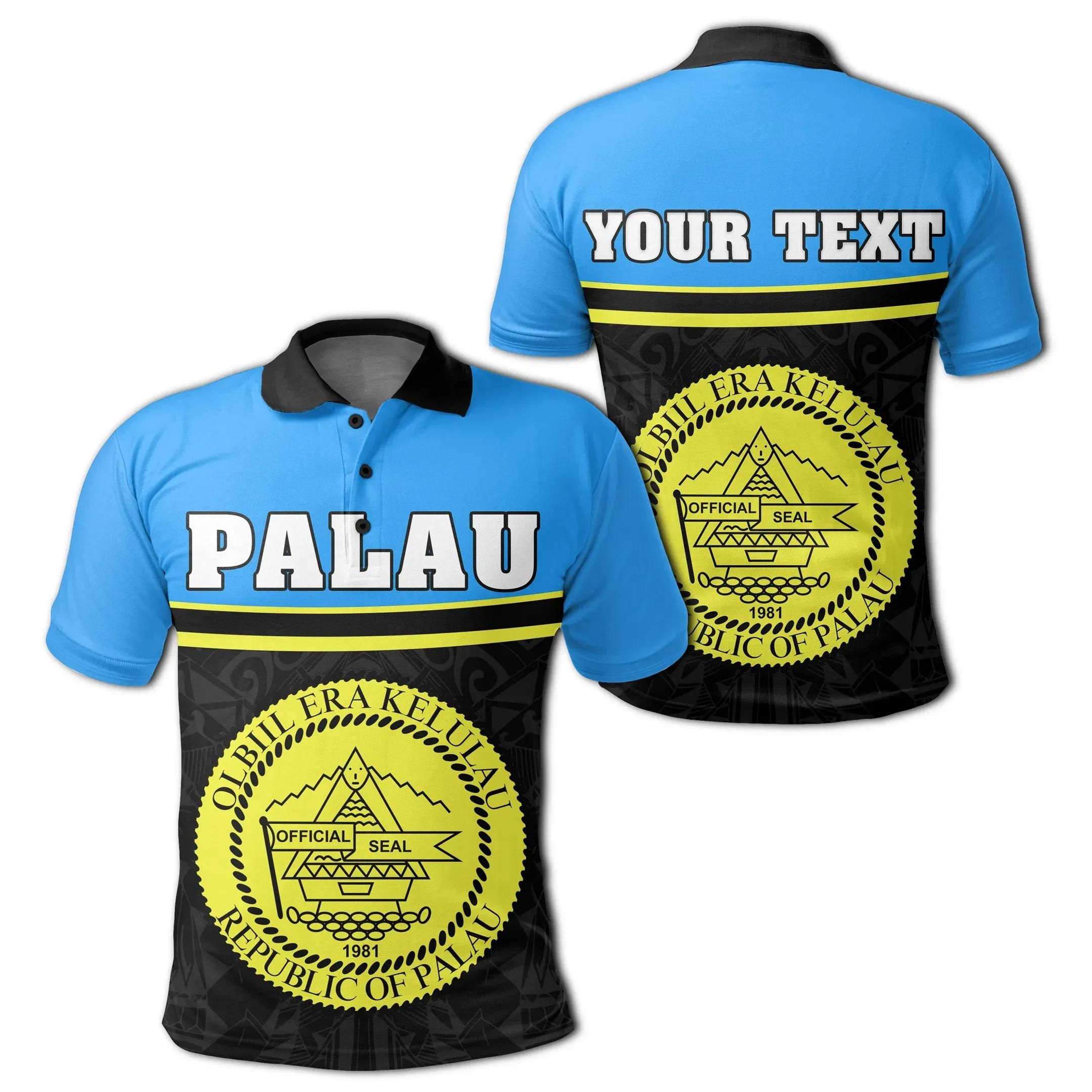 (Custom) Palau Coat Of Arms Polo Shirt - Dat Style - JD (Custom) Palau Coat Of Arms Polo Shirt - Dat Style - JD