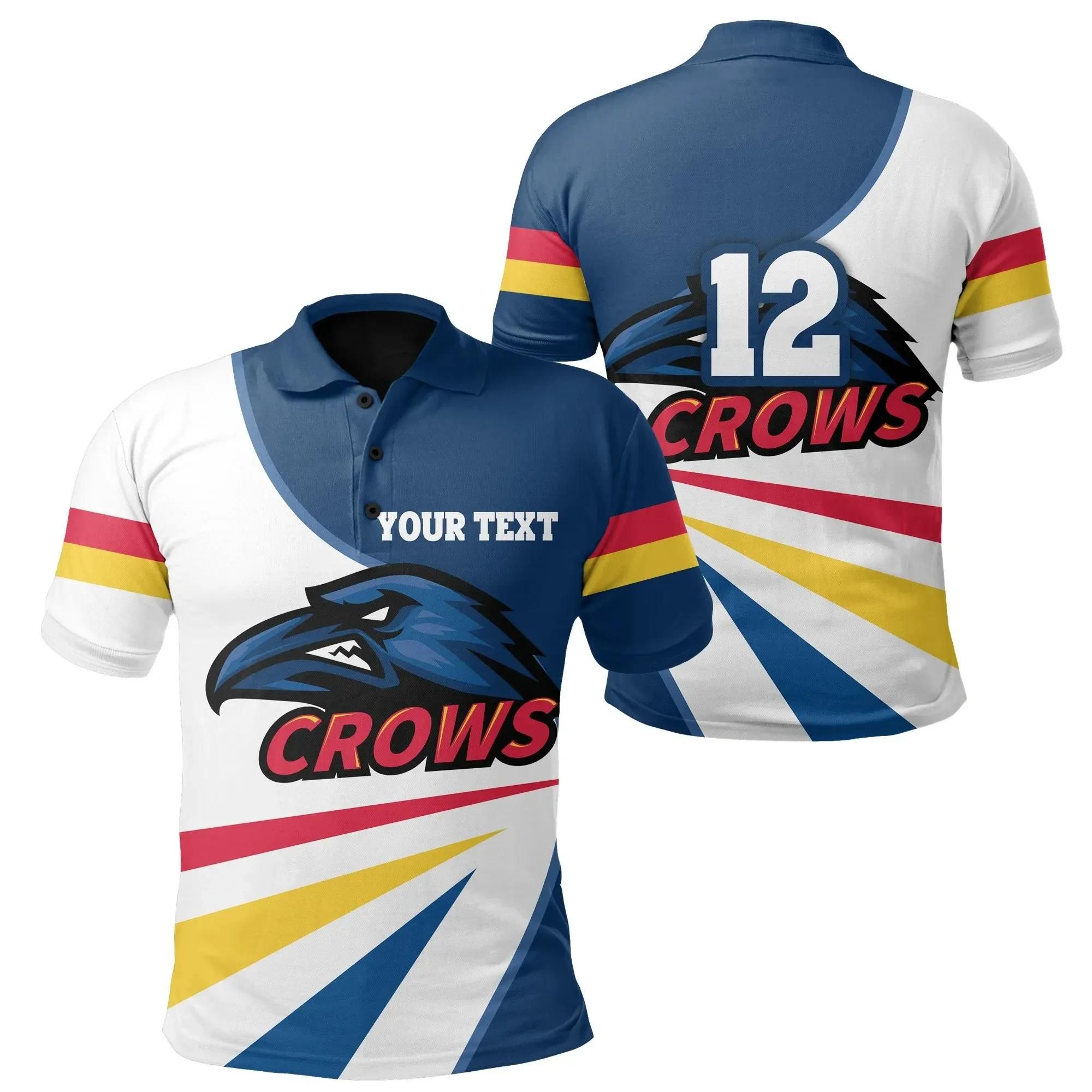 (Custom Personalised) Adelaide Polo Shirt Crows Sport Style A7 (Custom Personalised) Adelaide Polo Shirt Crows Sport Style A7