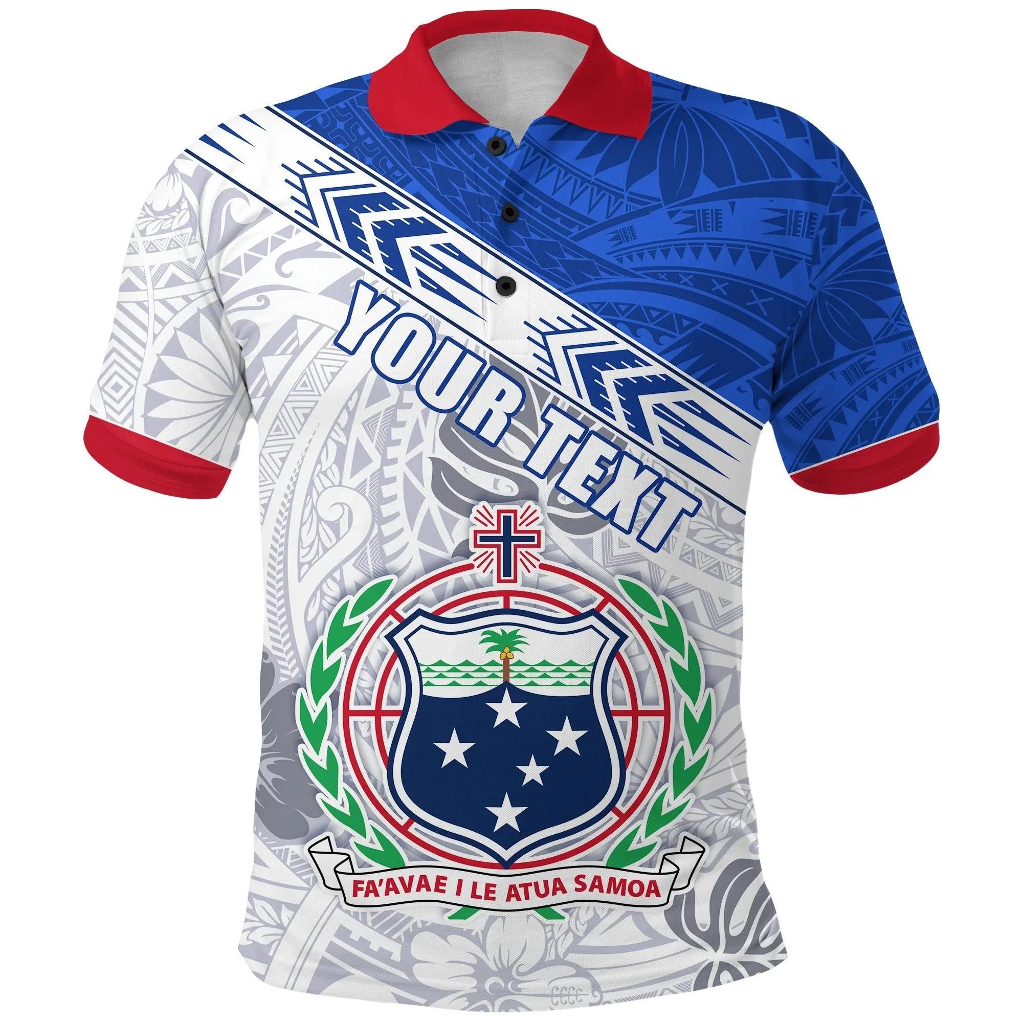 (Custom Personalised) Samoa Rugby Polo Shirt Spirit Manu Samoa White K13 (Custom Personalised) Samoa Rugby Polo Shirt Spirit Manu Samoa White K13