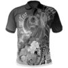 [Custom] Pohnpei Polo Shirt - Humpback Whale with Tropical Flowers (White)- BN18