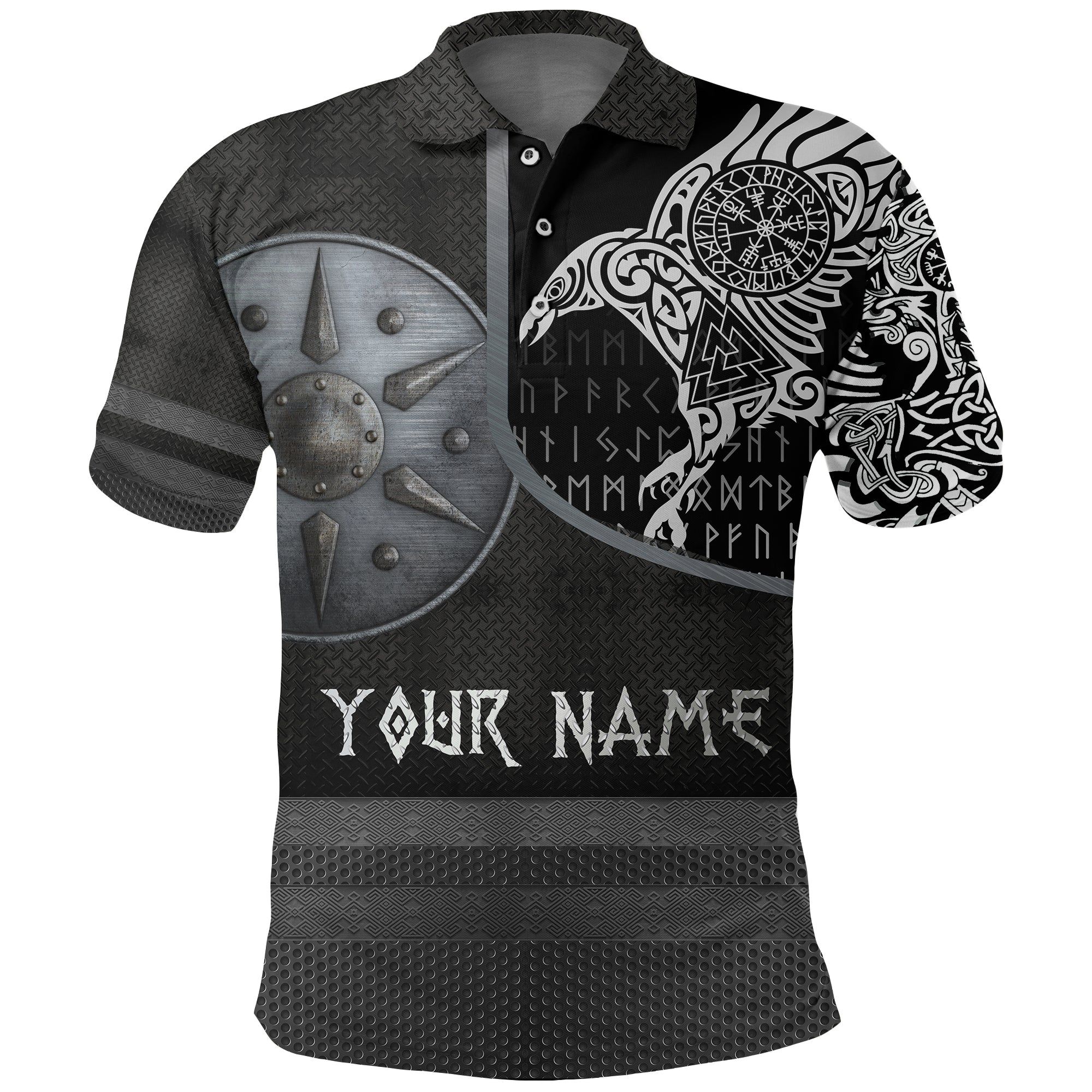 (Custom) Polo Shirt Armor - Raven Tattoo A31 (Custom) Polo Shirt Armor - Raven Tattoo A31